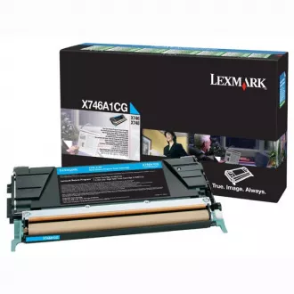 Toner Lexmark X746A1CG, cyan (azúrový)