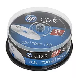 HP CD-R, CRE00015-3, 69311, 25-pack, 700MB, 52x, 80min., 12cm, bez možnosti potlače, cake box, pre archiváciu dať HP CD-R, CRE00015-3, 69311, 25-pack, 700MB, 52x, 80min., 12cm, bez možnosti potlače, cake box, pre archiváciu dať