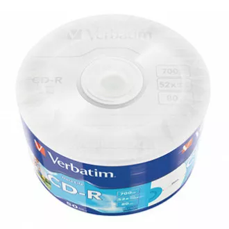 Verbatim CD-R, 43794, Inkjet Printable, 50-pack, 700MB, 50x, 80min., 12cm, wrap, pre archiváciu dať