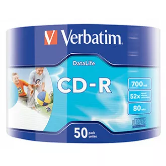 Verbatim CD-R, 43794, Inkjet Printable, 50-pack, 700MB, 50x, 80min., 12cm, wrap, pre archiváciu dať