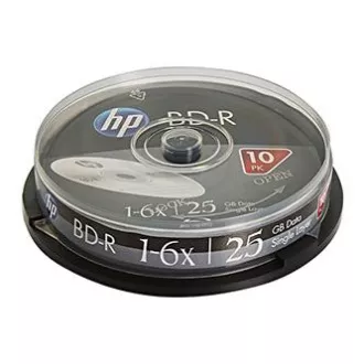 HP BD-R, Single Layer 25GB, Standard, cake box, BRE00071-3, 69321, 6x, 10-pack, pre archiváciu dať