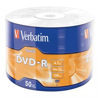 Verbatim DVD-R, Matt Silver, 43791, 4.7GB, 16x, wrap, 50-pack, bez možnosti potlače, 12cm, pre archiváciu dať Verbatim DVD-R, Matt Silver, 43791, 4.7GB, 16x, wrap, 50-pack, bez možnosti potlače, 12cm, pre archiváciu dať