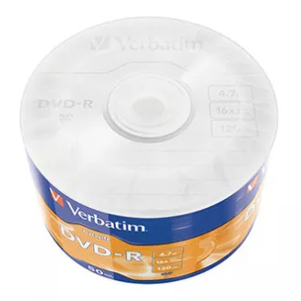 Verbatim DVD-R, Matt Silver, 43791, 4.7GB, 16x, wrap, 50-pack, bez možnosti potlače, 12cm, pre archiváciu dať Verbatim DVD-R, Matt Silver, 43791, 4.7GB, 16x, wrap, 50-pack, bez možnosti potlače, 12cm, pre archiváciu dať