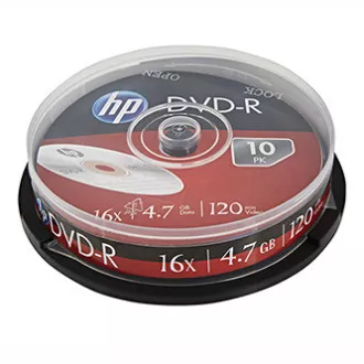 HP DVD+R, DRE00027-3, 4.7GB, 16x, cake box, 10-pack, bez možnosti potlače, 12cm, pre archiváciu dať HP DVD+R, DRE00027-3, 4.7GB, 16x, cake box, 10-pack, bez možnosti potlače, 12cm, pre archiváciu dať