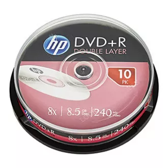 HP DVD+R DL, Double Layer, DRE00060-3, 69309, 8.5GB, 8x, cake box, 10-pack, bez možnosti potlače, 12cm, pre archiváciu dať HP DVD+R DL, Double Layer, DRE00060-3, 69309, 8.5GB, 8x, cake box, 10-pack, bez možnosti potlače, 12cm, pre archiváciu dať