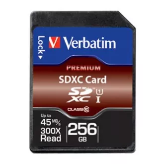 Verbatim Secure Digital Card Premium U1, 256GB, SDXC, 44026, UHS-I U1 (Class 10)