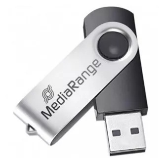 MediaRange USB flash disk, USB 2.0, 32GB, čierny, MR911, USB A, swivel