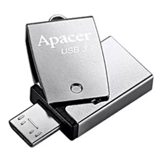 Apacer USB flash disk OTG, USB 3.0, 64GB, AH750, strieborný, AP64GAH750S-1, USB A/USB Micro B, s otočnou krytkou, DOPRADEJ