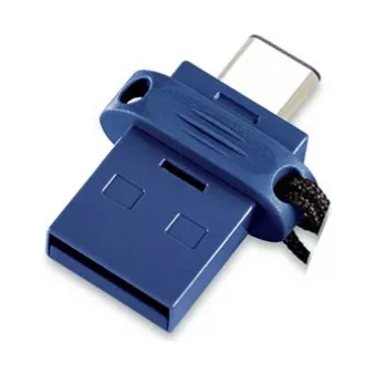 Verbatim USB flash disk OTG, USB 3.0, 64GB, Dual, modrý, 49967, USB A/USB C, s poutkom