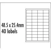 Logo etikety 48.5mm x 25.4mm, A4, matné, červené, 40 etiket, balené po 10 ks, pre inkoustové a laserové tlačiarne
