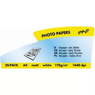 Logo 16668, foto papier, matný, biely, A4, 170 g/m2, 1440 dpi, 20 ks, inkoustový