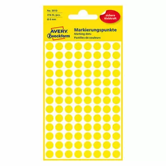 Avery Zweckform etikety 8mm, žlté, 104 etiket, značkovacie, balené po 4 ks, 3013, pre ručný popis
