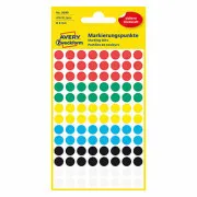 Avery Zweckform etikety 8mm, farebné, 104 etiket, značkovacie, snímateľné, balené po 4 ks, 3090, pre ručný popis