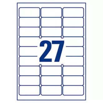 Avery Zweckform etikety 63.5mm x 29.6mm, A4, biele, 27 etiket, odnímateľná, balené po 25 ks, L4737REV-25, pre laserové a inkoust