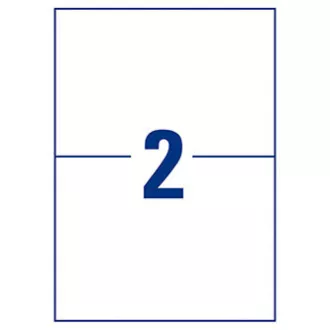 Avery Zweckform etikety 210mm x 148mm, A4, matné, biele, 2 etikety, veľmi odolné, balené po 20 ks, L4717-20, pre laserové tlačiarne