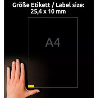 Avery Zweckform etikety 25.4mm x 10mm, A4, žlté, 189 etiket, mini, snímateľné, balené po 20 ks, L6037-20, pre laserové a inkoust