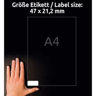 Avery Zweckform etikety 45.7mm x 21.2mm, A4, biele, 48 etiket, veľmi odolné, balené po 10 ks, L7911-10, pre laserové tlačiarne a Avery Zweckform etikety 45.7mm x 21.2mm, A4, biele, 48 etiket, veľmi odolné, balené po 10 ks, L7911-10, pre laserové tlačiarne a