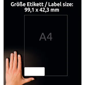 Avery Zweckform etikety 99.1mm x 42.3mm, A4, biele, 12 etiket, veľmi odolné, balené po 40 ks, L7913-40, pre laserové tlačiarne a