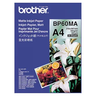 Brother Matte Inkjet Paper, BP60MA, foto papier, matný, biely, A4, 145 g/m2, 25 ks, inkoustový Brother Matte Inkjet Paper, BP60MA, foto papier, matný, biely, A4, 145 g/m2, 25 ks, inkoustový
