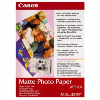 Canon Matte Photo Paper, MP-101 A4, foto papier, matný, 7981A005, biely, A4, 170 g/m2, 50 ks, inkoustový Canon Matte Photo Paper, MP-101 A4, foto papier, matný, 7981A005, biely, A4, 170 g/m2, 50 ks, inkoustový