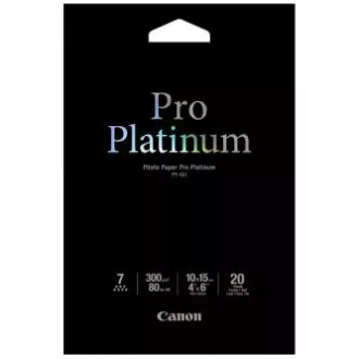 Canon Photo Paper Pro Platinum, PT-101, foto papier, lesklý, 2768B013, biely, 10x15cm, 4x6", 300 g/m2, 20 ks, atramentový