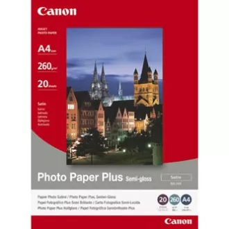 Canon Photo Paper Plus Semi-Glossy, SG-201, foto papier, pololesklý, saténový typ 1686B018, biely, 20x25cm, 8x10", 260 g/m2, 20 ks,