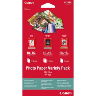 Canon Photo Paper Variety Pack VP-101, VP-101, foto papier, 5x PP201, 5x SG201, 10x GP501 typ lesklý, 0775B078, biely, 10x15cm, 4x6" Canon Photo Paper Variety Pack VP-101, VP-101, foto papier, 5x PP201, 5x SG201, 10x GP501 typ lesklý, 0775B078, biely, 10x15cm, 4x6"