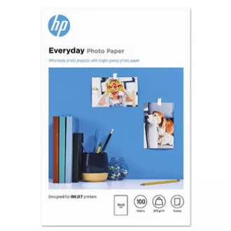 HP Everyday Photo Paper, Glossy, CR757A, foto papier, lesklý, biely, 10x15cm, 4x6", 200 g/m2, 100 ks, atramentový HP Everyday Photo Paper, Glossy, CR757A, foto papier, lesklý, biely, 10x15cm, 4x6", 200 g/m2, 100 ks, atramentový