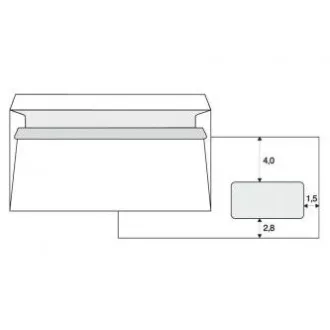 Obálka samolepiaca, 110 x 220mm, biela, poštová, s DL okienkom, 1000ks Obálka samolepiaca, 110 x 220mm, biela, poštová, s DL okienkom, 1000ks
