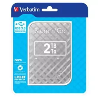 Verbatim externý pevný disk, Store N Go, 2.5", USB 3.0 (3.2 Gen 1), 2TB, 53198, striebra