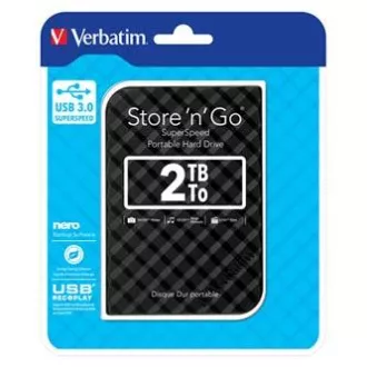 Verbatim externý pevný disk, Store N Go, 2.5", USB 3.0 (3.2 Gen 1), 2TB, 53195, černý