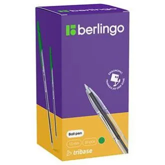 Berlingo, pero guličkové, zelené, 50ks, 1mm, Tribase, DOPRODEJ Berlingo, pero guličkové, zelené, 50ks, 1mm, Tribase, DOPRODEJ