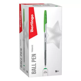 Berlingo, pero guličkové, zelené, 50ks, 1mm, Tribase, DOPRODEJ Berlingo, pero guličkové, zelené, 50ks, 1mm, Tribase, DOPRODEJ