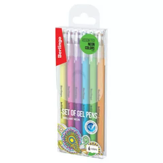 Berlingo, roller gelový, color, set 6 ksks, 0.8mm, Brilliant Neon Berlingo, roller gelový, color, set 6 ksks, 0.8mm, Brilliant Neon