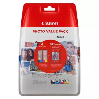 Farba do tlačiarne Canon CLI-571-XL (0332C005) - cartridge, black + color (čierna + farebná) Farba do tlačiarne Canon CLI-571-XL (0332C005) - cartridge, black + color (čierna + farebná)