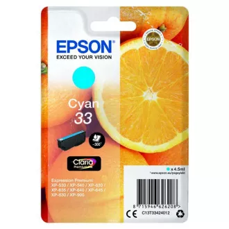 Farba do tlačiarne Epson T3342 (C13T33424012) - cartridge, cyan (azúrová)
