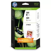 Farba do tlačiarne HP 301 (N9J72AE) - cartridge, black + color (čierna + farebná)