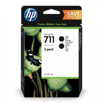 Farba do tlačiarne HP 711 (P2V31A) - cartridge, black (čierna) 2ks