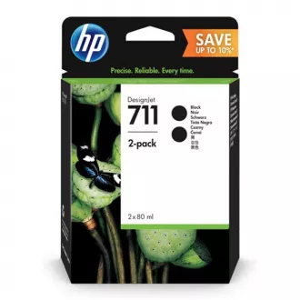 Farba do tlačiarne HP 711 (P2V31A) - cartridge, black (čierna) 2ks Farba do tlačiarne HP 711 (P2V31A) - cartridge, black (čierna) 2ks