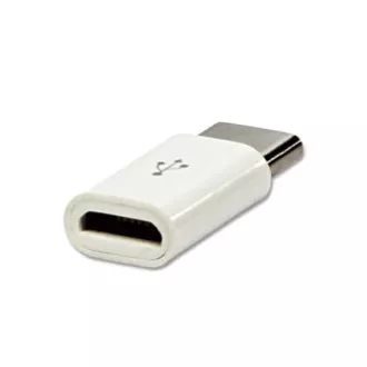 USB redukcia, (2.0), USB C samec - microUSB samica, biela