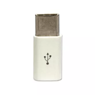 USB redukcia, (2.0), USB C samec - microUSB samica, biela
