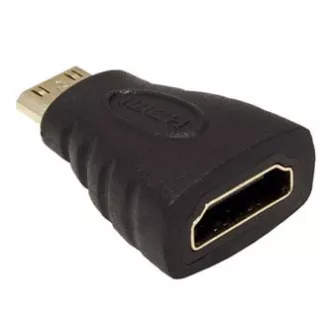 Video redukcia, mini HDMI samec - HDMI samica, čierna Video redukcia, mini HDMI samec - HDMI samica, čierna