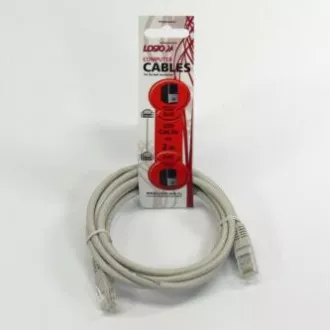 Síťový LAN kábel UTP patchcord, Cat.5e, RJ45 samec - RJ45 samec, 2 m, netienený, šedý, Logo LOGO bag Síťový LAN kábel UTP patchcord, Cat.5e, RJ45 samec - RJ45 samec, 2 m, netienený, šedý, Logo LOGO bag