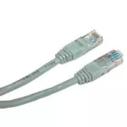 Síťový LAN kábel UTP crossover patchcord, Cat.6, RJ45 samec - RJ45 samec, 2 m, netienený, krížený, šedý, na prepojenie 2 PC, econo