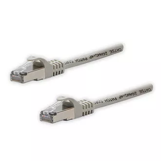 Síťový LAN kábel FTP patchcord, Cat.5e, RJ45 samec - RJ45 samec, 3 m, tienený, sivý, čistá meď, economy
