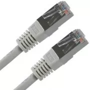 Síťový LAN kábel FTP patchcord, Cat.5e, RJ45 samec - RJ45 samec, 3 m, tienený, sivý, economy