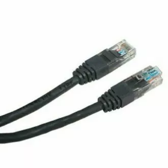 Sieťový LAN kábel UTP patchcord, Cat.5e, RJ45 samec - RJ45 samec, 3 m, netienený, čierny, economy, DOPREDAJ