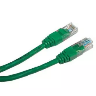 Síťový LAN kábel UTP patchcord, Cat.5e, RJ45 samec - RJ45 samec, 3 m, netienený, zelený, economy, DOPREDAJ
