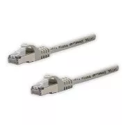 Síťový LAN kábel FTP patchcord, Cat.5e, RJ45 samec - RJ45 samec, 5 m, tienený, sivý, čistá meď, economy