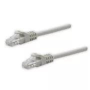 Síťový LAN kábel UTP patchcord, Cat.5e, RJ45 samec - RJ45 samec, 5 m, netienený, sivý, čistá meď, economy